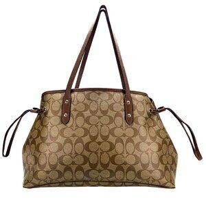 COACH Drawstring Carryall Signature Coated Canvas Tote Bag - K1722-F57842